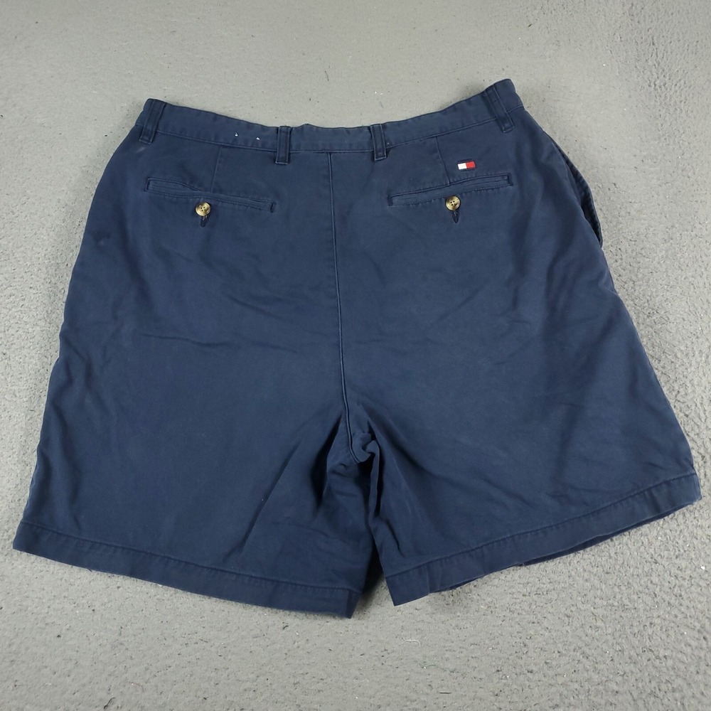 Tommy Hilfiger Shorts Mens Size 36 Blue Vintage Pleated Chino * - Picture 7 of 9